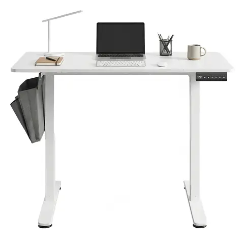 Ochama x SONGMICS Electric Standing Desk, Height Adjustable, 120.1 x 60.1 cm, 4 Memory Heights, for Home Office, White