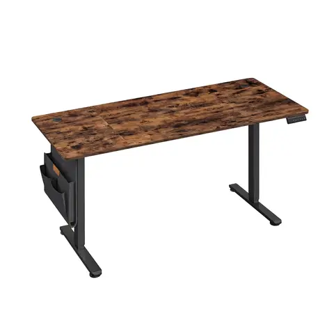 SONGMICSHOME Höhenverstellbarer Schreibtisch, 160 x 70 cm, Memory-Funktion, USB-C-Anschluss, braun