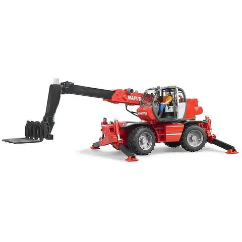 BRUDER 02129 Manitou Teleskopstapler MRT 2150 mit Zubehör