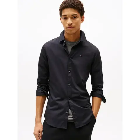 Tommy Hilfiger TJM ORIGINAL stretchshirt voor heren - TOMMY BLACK - maat L