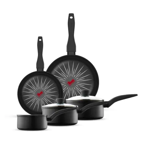 Tower Smart Start Forged 5 Piece Cookware Set - Black