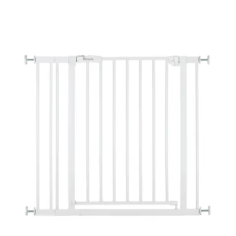 Hauck Door Safety Gate / Stair Safety Gate Open N Stop 2 (75-80 cm) incl. 9 cm Extension - White