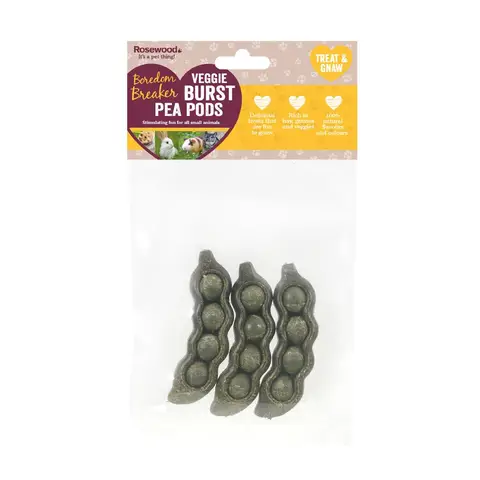 Rosewood Veggie Burst Pea Pods Treat and Gnaw for Small Animals 3pc