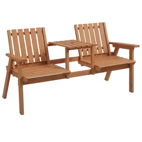 Outsunny Garden Loveseat with Table