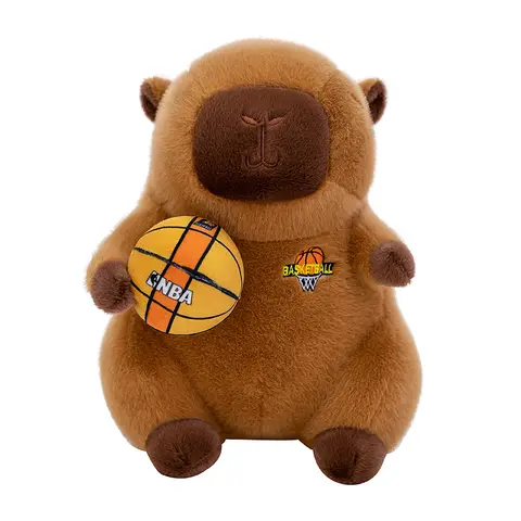 Peluche Capybara qui fait du basket - 35 cm