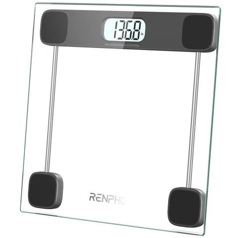 RENPHO Weighing Scales for Body Weight, High Precision Sensors, Accurate Digital Weight Scale, LED Display, Step -On Technology, Clear