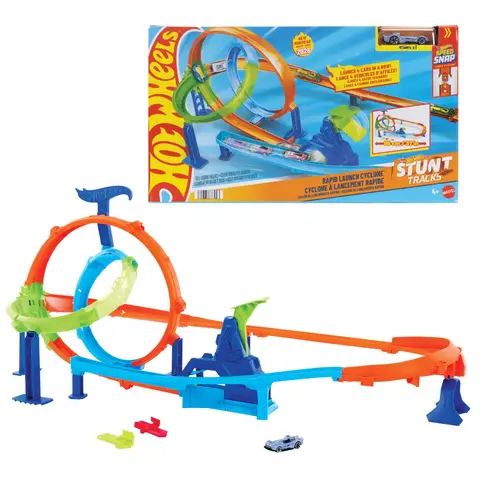 HOT WHEELS Stunt Tracks Rapid Launch & Crash Track Set