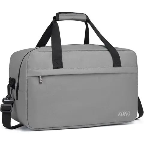 Kono 40x20x25 Handgepäck Reise-Handgepäck-Trolley Ryanair Unter-Sitz-Fluggepäck mit Schultergurt 20L (Grau)