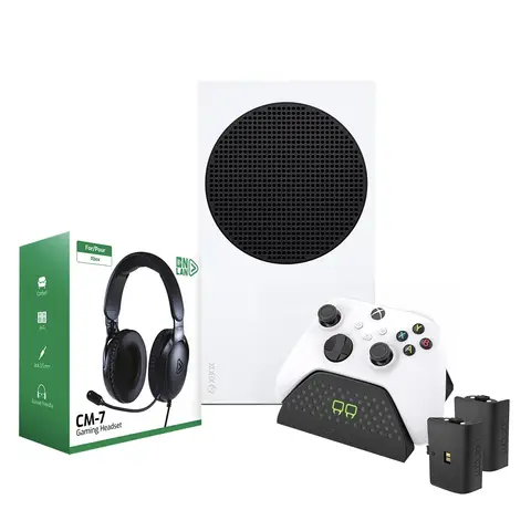 Xbox Console Series S - 512 Go - Blanc - Édition numérique - Version EU + Double station de chargement Venom & Casque Gaming Onlan offerts