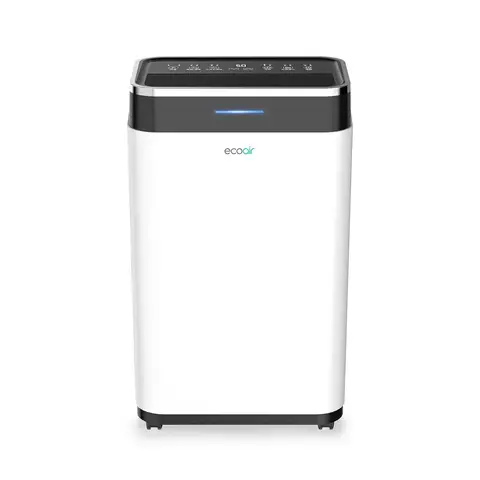 ecoair DC26 Compressor Dehumidifier – 26 Litres/Day Extraction， 6.5L Tank， Humidistat Control， High-Capacity Moisture Removal – White