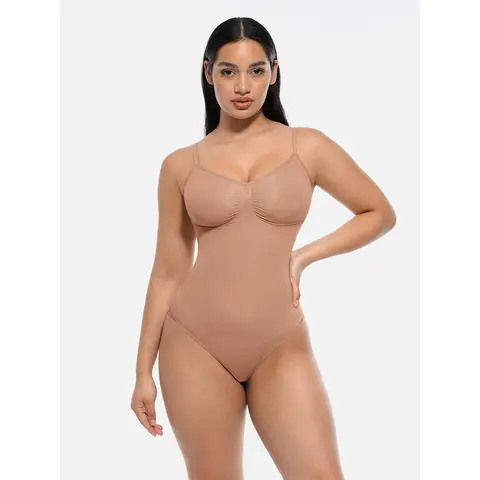 Feelingirl Tummy Control Seamless Lightweight Thong Bodysuit shapewear for Ladies M/L Skin, Couple Gift Perfect Gift