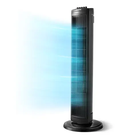 PELONIS Ventilateur colonne oscillant 30" - 3 réglages de vitesse, minuterie d'arrêt automatique 8 h, conception silencieuse et peu encombrante pour la maison et le bureau, propulsé par Midea