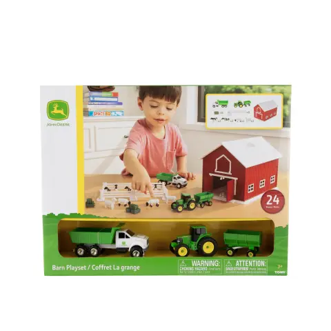 John Deere KIDS 1:64 scale John Deere 24 Piece Playset with Red Barn