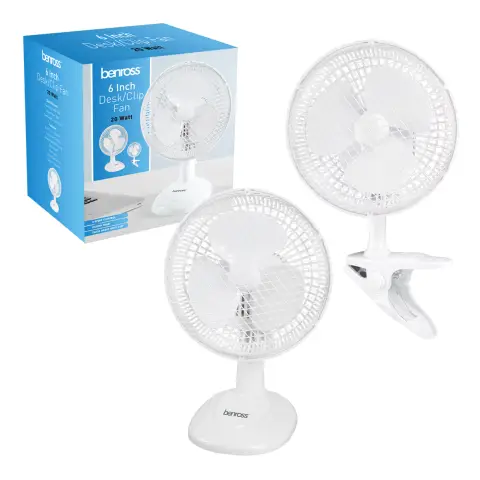 6" 2 in 1 Desk/Clip Fan