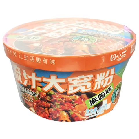 Tian Xiaohua 0 Fat Wide Noodle Sesame Sauce Flavor268g 田小花碗装0脂流汁大宽粉麻酱味268g