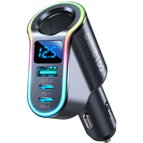 Joyroom Schnellladegerät fürs Auto 4in1 USB-A QC3.0 / 2xUSB-C PD 150W schwarz