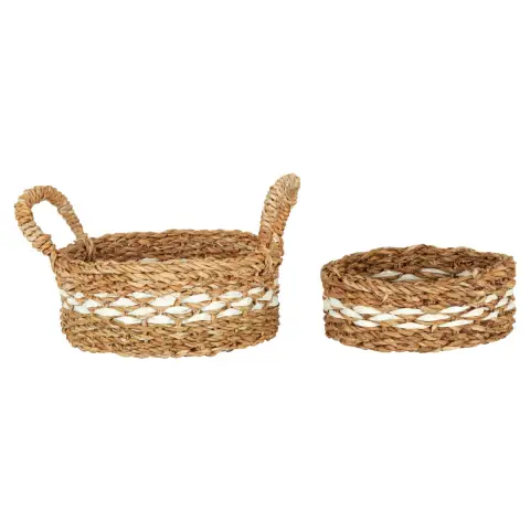 Lidi Set of Two Low Seagrass Baskets.