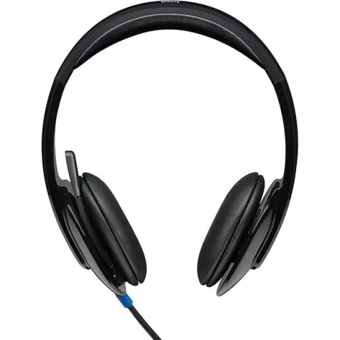 Logitech H540 Headset mit Mikrofon, Stereo-Headset, einstellbares Rauschunterdrückungsmikrofon, Integrierter Equalizer, Bedienung am Ohr, Stummschaltungsanzeige, USB-Anschluss, PC / Mac / Laptop