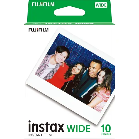 Fujifilm Instax Wide ISO 800 Instantfilm mit weißer Bordüre, 1*10 Blätter,Kompatibel mit allen Kameras und Druckern der WIDE-Serie
