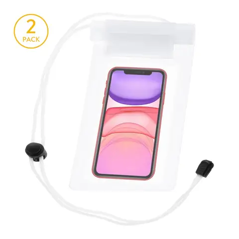 Milestone Waterproof Phone Pouches Drawstring Clear 2pcs