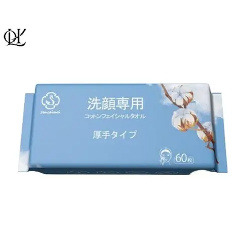 SENCAIMEI Lingettes pour visage en coton pur japonaises - 60 pièces