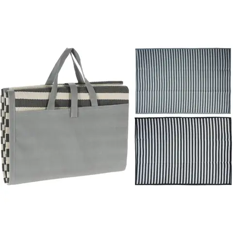 KOOPMANN Gartengerätehalter Bodenmatte Camping - gestreift - ca. 150 x 210 cm