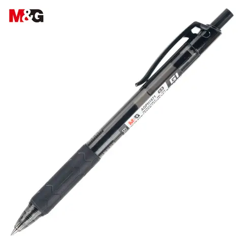 M&G G1-gelpennen, set van 12, 0.5 mm, zwarte inkt, fijne punt, sneldrogend, intrekbare gelpennen, soepele schrijvervaring, met klikdop, voor journaling, kantoorbenodigdheden en school, voor dames en heren