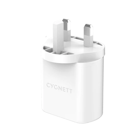 Cygnett PowerPlus 32W USB-C Wall Charger – Dual Port – White (UK Plug)