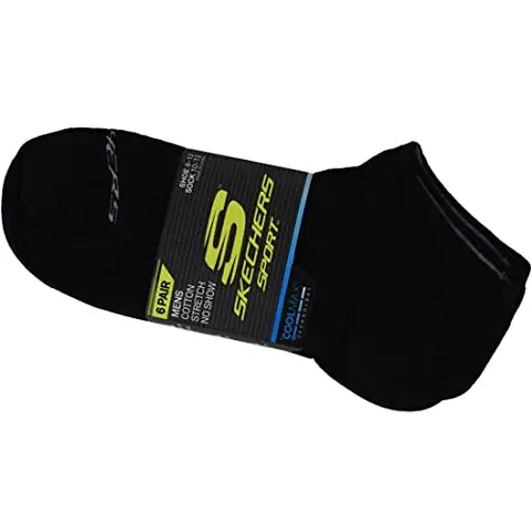 Skechers Frottee No-Show-Socken, 6er-Pack, schwarz, 41-46