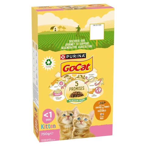 Go-Cat Kitten Dry Cat Food Chicken Milk & Vegetable 750g