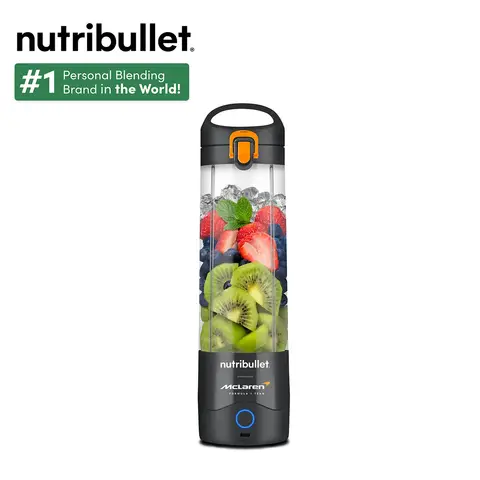 nutribullet x McLaren F1 Team Portable Blender - Grey, 590ml Cup, Powerful Extractor Blade, To-Go Lid, USB-C Charging Cable, 15+ Blending Cycles