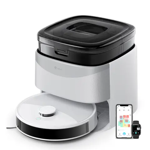 LEFANT M3L Robotstofzuiger met Dweilmogelijkheid, Alles-in-één Basisstation, 12.000 Pa Zuigkracht, 220 min Accuduur, DToF-Navigatie.