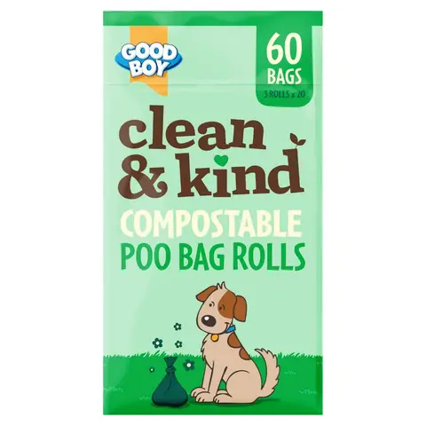 Good Boy 60 Clean & Kind Compostable Poo Bag Rolls