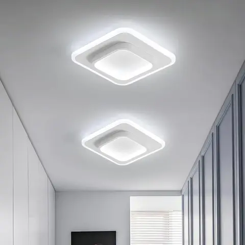 Goeco Moderne LED-Deckenleuchte 24W Acryl Quadrat ?24CM für Schlafzimmer Wohnzimmer Küche