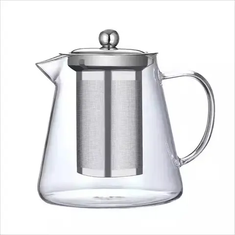 Huacan Glass Teapot for Gongfu Tea Brewing, Home Use, Heatproof, Filtered Flower Tea Pot 750ml