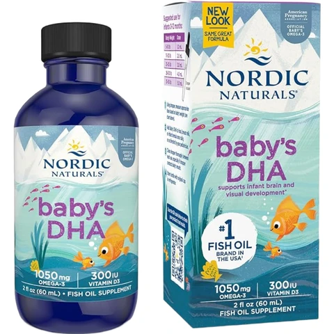 Nordic Naturals DHA Omega-3 + Vitamin D3 Brain Support for Baby Liquid 1050mg - 60ml