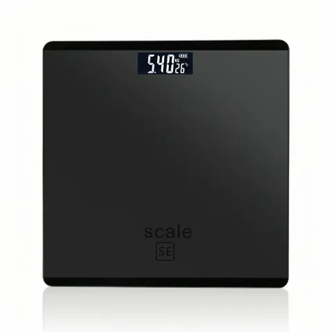 Sparoma AD-26 Pèse-personne électronique avec capacité de 180 kg, haute précision de 0,05 kg, verre trempé de 4 mm et écran LCD, gris-noir - Alimenté par 2 piles AAA (piles non incluses)