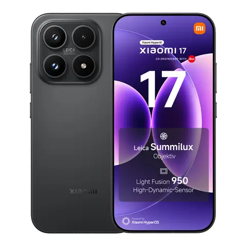 Xiaomi 17 Schwarz 12GB RAM 512GB ROM, Leica Summilux Optik, Light Fusion 950 Bildsensor, 6330mAh Akku, Xiaomi HyperAI