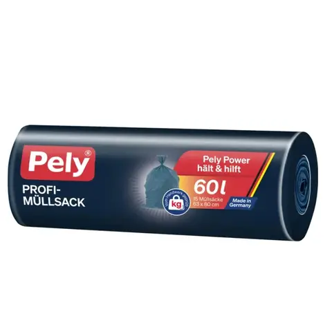 Pely Profi Müllsack mit Verschlussband 60l 15 St