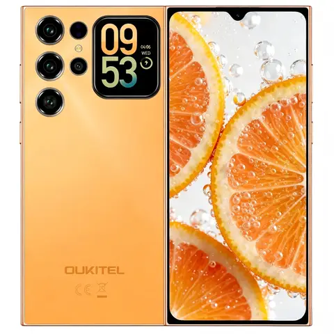 OUKITEL C62 6,88 Zoll 5150 mAh Akku 9,5 mm Ultradünnes Gehäuse (4 GB + 128 GB) Orange Smartphone Dual SIM