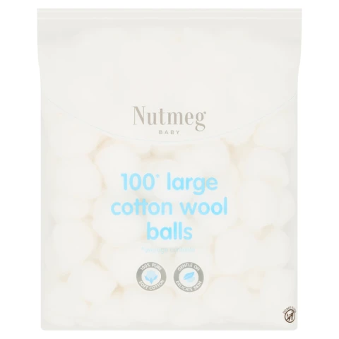 Nutmeg Cotton Wool Balls - 100 Pack