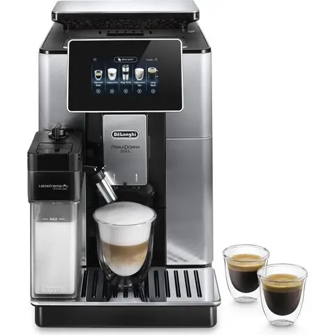 De'Longhi PrimaDonna Soul ECAM610.75.MB Kaffeevollautomat - 21 Rezepte, 5 Profile, cremiger Milchschaum, 4,3'' TFT Farbdisplay, einfache Bedienung, Edelstahl