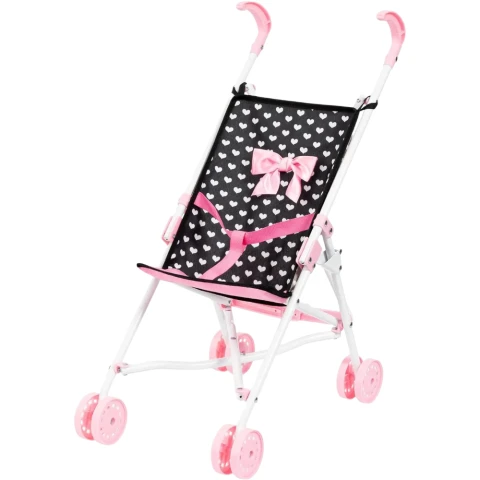 Bayer Design Pushchair with Doll Bar, Foldable, Integrated Safety Belt and Double Wheels