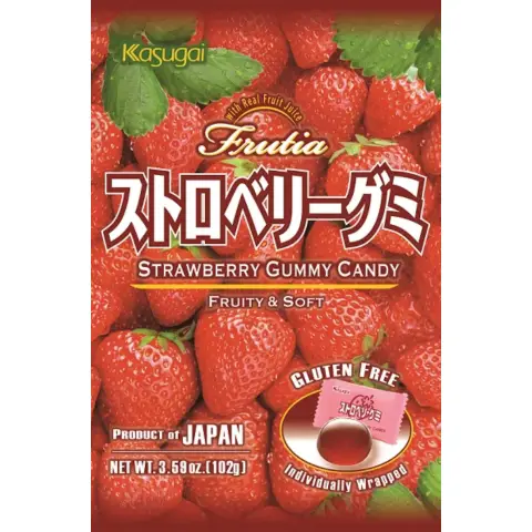 KASUGAI Strawberry Gummy 107g 春日草莓QQ糖 107g