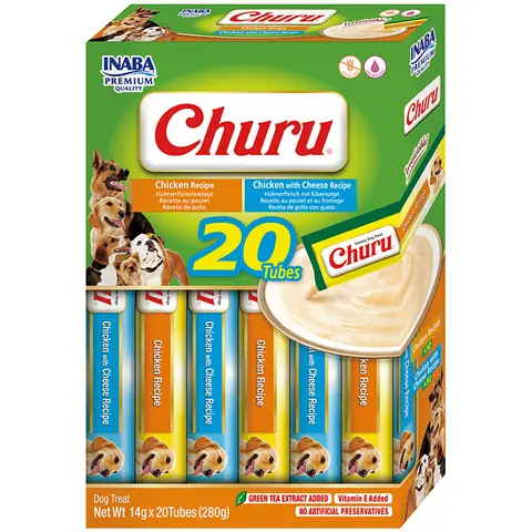 INABA Churu Hundefutter Mehrfachpack 2 Huhn-Sorten 20 Stücke