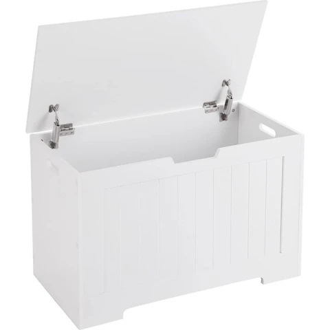 Songmics Aufbewahrungsbox mit abnehmbarem Deckel | Größe: 76 x 40 x 48 cm | Farbe: Weiß