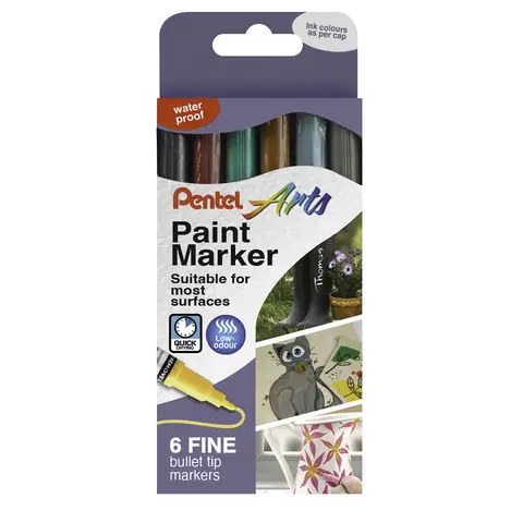 Pentel Fine Paint Marker Metallic Colours Pack of 6