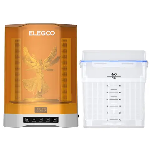 Elegoo Mercury Plus V3.0 Wash and Cure Station, 7.5L Large Capacity, Compatible with Mars Saturn Photon Halot MSLA LCD DLP 3D Printers, Washing Size of 9.05"×5.31”×10.24“