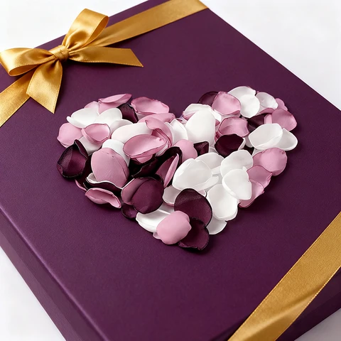 Yuejia 200PCS 1.5in/3.8cmArtificial Flower Petals Silk Rose Flower Petals for Valentine's Day,Flower Petals to Throw at Wedding, Flower Girl, Dinner Table Centerpieces(mix purple)