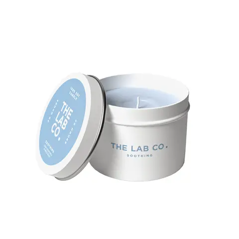 The Lab Co. Luxury Scented Candle | 20hrs Burn Time | Soothing Fragrance with Linen, Chamomile and White Rose | 100% Vegan Soy Wax | 90g wax weight